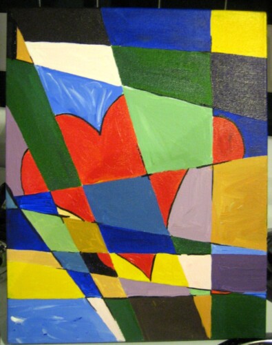 Abstract Heart Painting