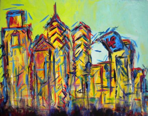 Philadelphia Skyline painting