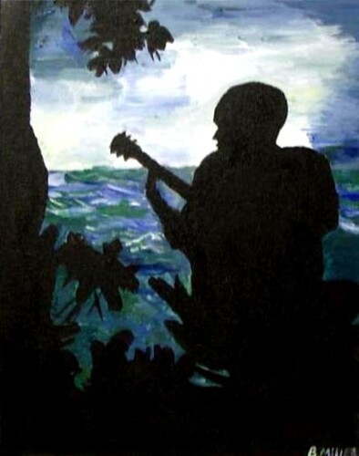 Man Playing Guitar Painting