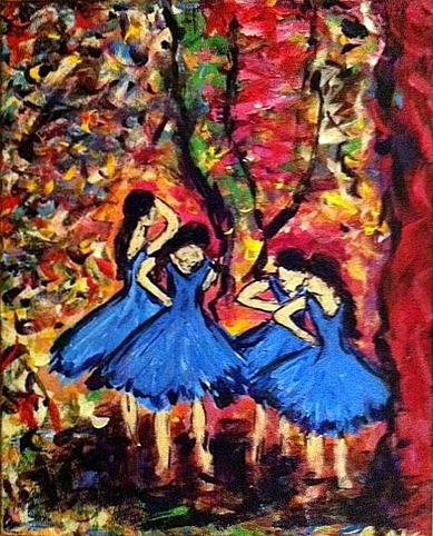 Blue Dancers Painting