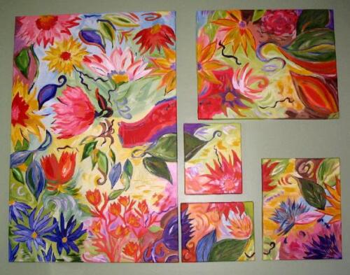 Abstract flowers painting