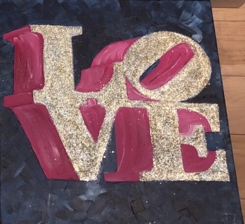 LOVE with glitter