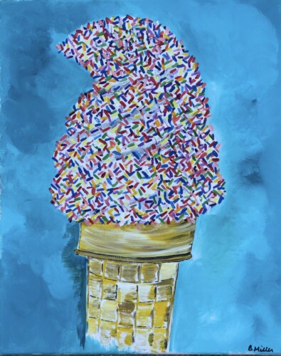 Soft Serve Ice Cream with Sprinkles Painting