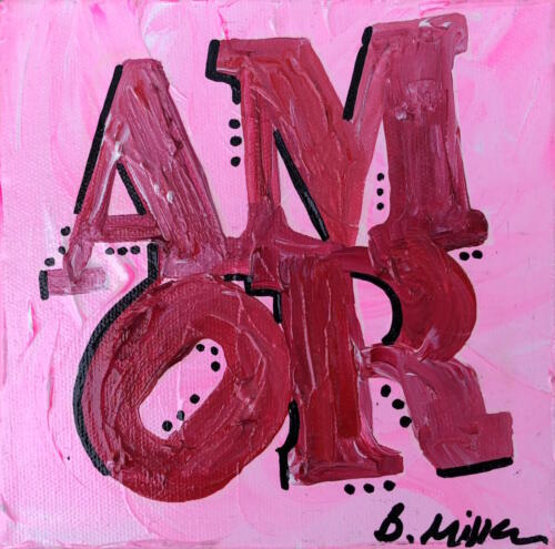 AMOR Love Statue Painting