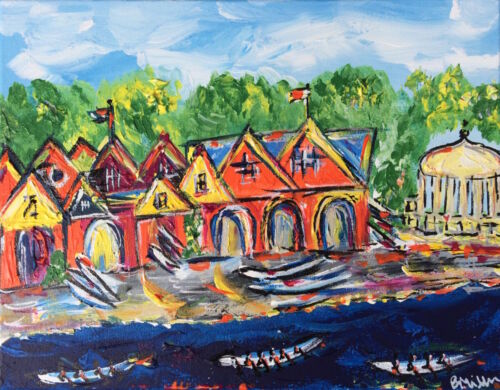 Boathouse Row with Waterworks Painting