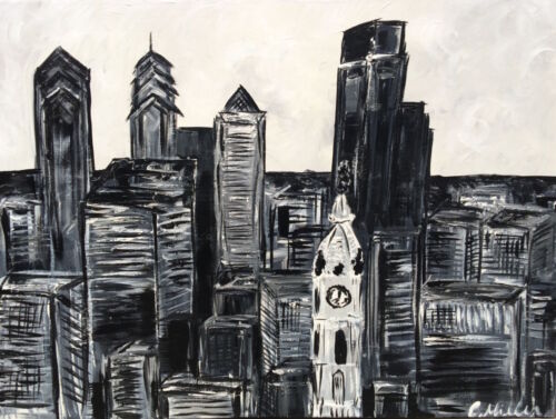 Philadelphia Skyline Black and White