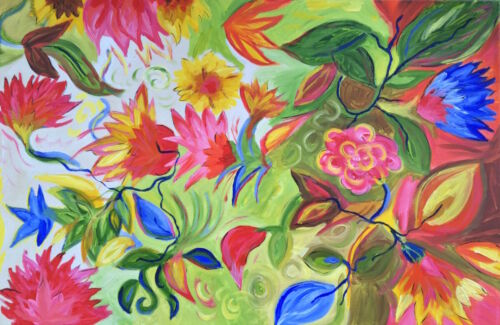 Abstract flowers painting