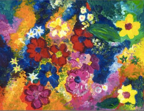 Abstract flowers painting