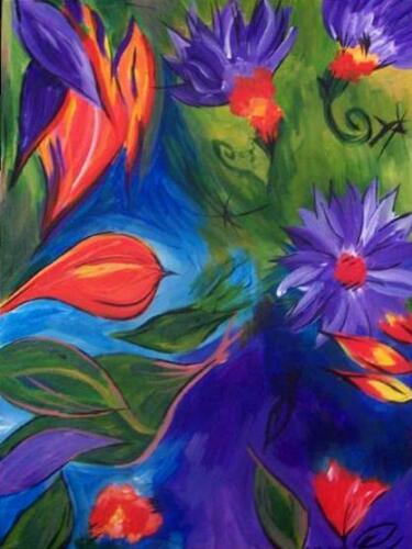 Tropical flower painting