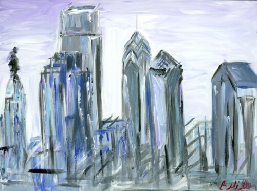 Gray Philadelphia Skyline