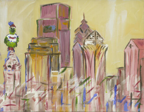 Philly Phanatic Skyline Painting
